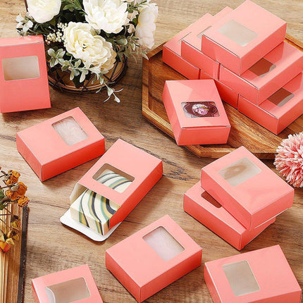 50X Soap Packaging Boxes Paper Box Kraft Window Rectangular