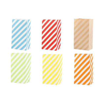 100X Colourful Plaid Kraft Paper Bag Candy Cookie Snack Cake Gift Bags 13*8*24CM - Aimall