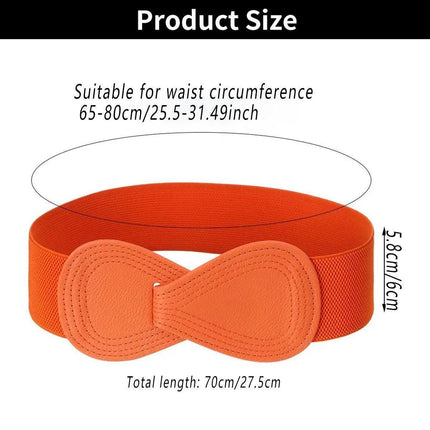 Fashion Belt Red Elastic Waist Cover Wide Belt Women Black Elastic Bow Decoration