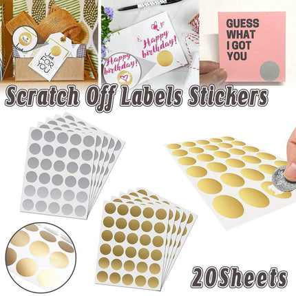 20 Sheets Round DIY Sticker Labels Adhesive Craft Labels for Organization Decor