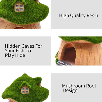 Aquarium Moss Mushroom House Aquascape Crafts Fish Shrimp Hiding Decoration
