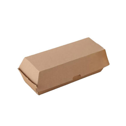 UP To 250PCS New Cardboard Hot Dog Box - Brown Corrugated Kraft - Plain - Aimall