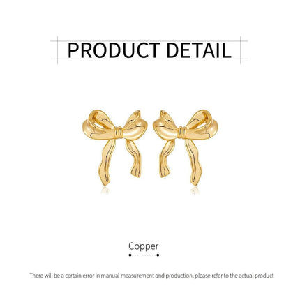 Bow Earrings Stud Women Fashion Jewellery Elegant Trendy Accessories Gift