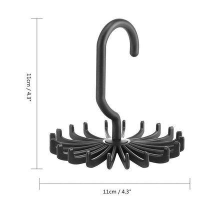 Plastic Mini 360 Degree Rotating Tie Hanger Closet Organizer Space Saving Tool