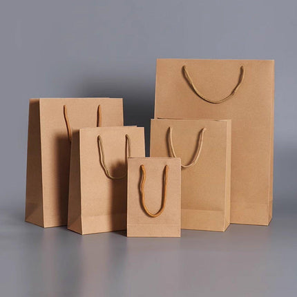 25pcs Paper Gift Bags Handbag Kraft Party Favor Bags Wedding Packaging Set