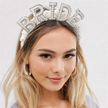 Elegant Bride Pearl Headband Bridal Hair Accessories Wedding Party Ornament