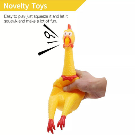 3PCS Squeaky Screaming Chicken Dog Toy Set Rubber Chew Toys for Pets in 3 Sizes