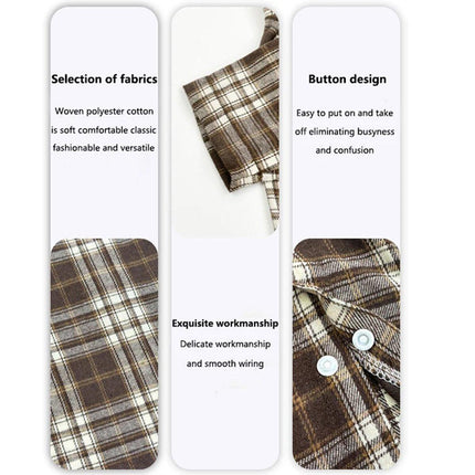 Soft Puppy Plaid Shirt Dog Clothes Jumpsuit Cat Pet Check Coat Summer T-shirt
