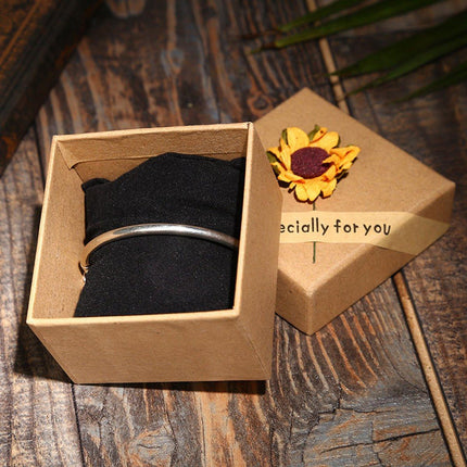 50pcs Kraft Paper Sunflower Applique Jewelry Gift Box Packaging Craft Supplies