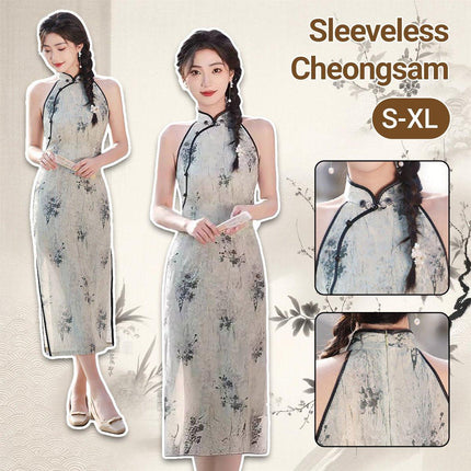 Sleeveless improved Retro Jacquard New Chinese Style Waist Women Cheongsam