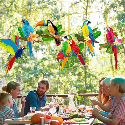 6/9/12pcs Parrot Charm Party Decoration Props Tropical Theme Decor Accessories