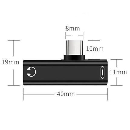 Up to 2 Type C to 3.5mm Audio Headphone Connector Earphone Adapter Aux Jack 1X2X - Aimall
