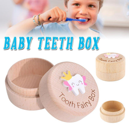 Wooden Baby Teeth Hair Keepsake Box Memory Storage for Boys Girls Hair Holder