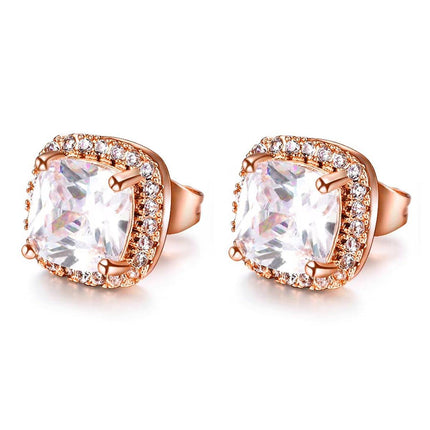 Fashion Earring Buckle Zirconia Stud Earrings Women Elegant Jewelry Accessories