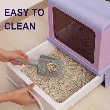 Folding Enclosed Cat Litter Box Foldable Drawer Toilet Anti-Splash Pet Supplies