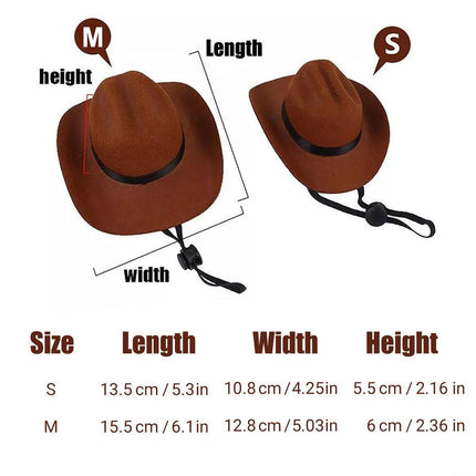 Adjustable Dog Hat Pet Puppy Cowboy Sun Cap Cosplay Party Show Hat Dog and Cat