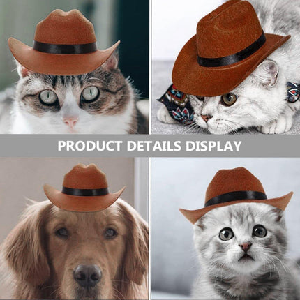 Adjustable Dog Hat Pet Puppy Cowboy Sun Cap Cosplay Party Show Hat Dog and Cat