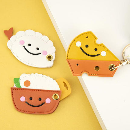 Smile Rice Cheese Keychain Car Keys Ring Mini Food Japanese Adorable Cool Gifts - Aimall