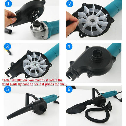 2in1 Angle Grinder Blow Dryer Suction Converter Power Tool Accessories Kit