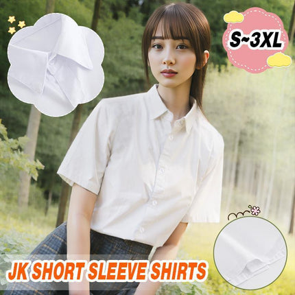 Japanese Women Girls JK Uniform Short Sleeve Shirts Tops Blouse Pleated Skirts - Aimall