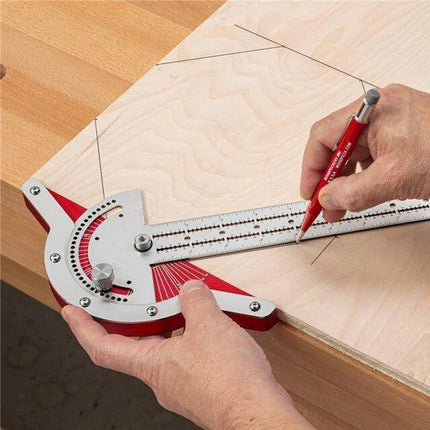Woodworking Edge Ruler Protractor Angle Measuring Tool Carpenter