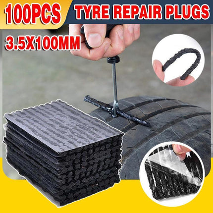 100x Tyre Repair Plugs Car Tire Puncture Recovery Tyre Tubeless Seal Plugs Strip - Aimall