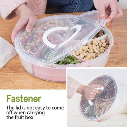 Transparent Round Fruit Plate Living Room House Plastic Serving Tray Organizer