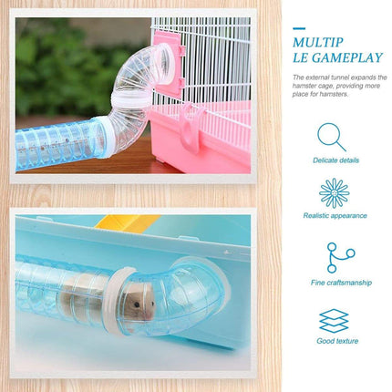 8X Hamster Cage Tunnel Squirrel Guinea Pig Hedgehog Small Animals Tube Toy - Aimall