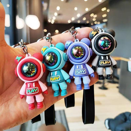 Silicone Doll Pilot Metal Keychain Bag Pendant Key Ring Car Accessories - Aimall
