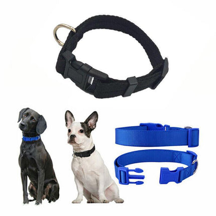 M Size Dog Puppy Pet Collar Adjustable Nylon Toy Medium pink blue red black - Aimall