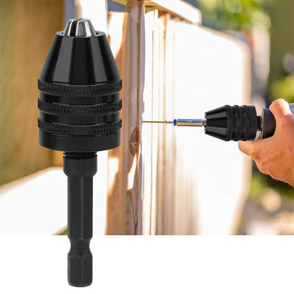 1/4" Keyless Chuck Conversion Hex Shank Adapter Drill Bit Quick Change Driver HG - Aimall