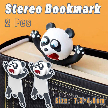 2pcs Cute 3D Panda Bookmarks Creative Animal Bookmarks for Reading Lovers