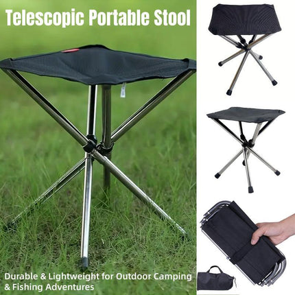 Portable Outdoor Telescopic Folding Stool Camping Chair Fishing Seat Lightweight