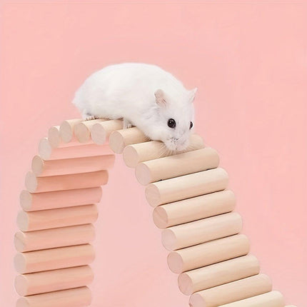 Wooden Hamster Toy Furniture Small Fence Climbing Stairs Arch Bridge for Pets