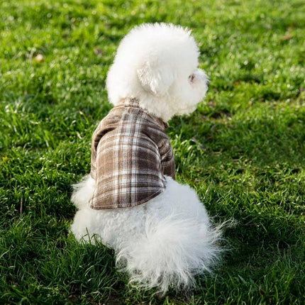 Soft Puppy Plaid Shirt Dog Clothes Jumpsuit Cat Pet Check Coat Summer T-shirt