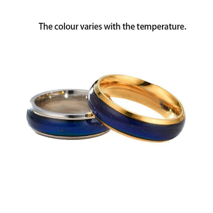 Size 6 Mood Sensing Color Changing Ring Temperature Control Thermochromic Rings - Aimall