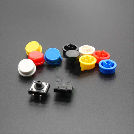 25Pcs Round Tap Switch Buttons with Key Cap Replacement Parts for Home Appliance
