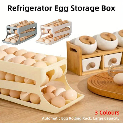 Sliding Egg Carton Refrigerator Storage for Kitchen Egg Holder and Organizer