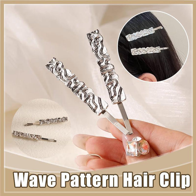 Chic Silver Water Ripple Hair Clip