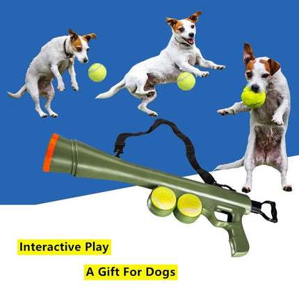 Interactive Pet Tennis Ball Launcher Toy for Training and Play Supplies Fun