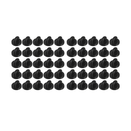 50PCS Black Butterfly Pin Backs Plastic Locking Caps for Badges Lapel Pins Brooches