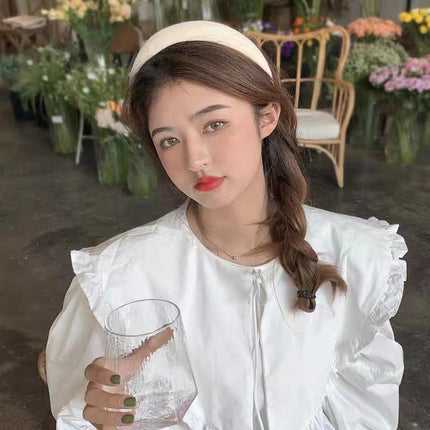 Women Thick Padded Wide Headband Sponge Hairband Wedding Party Plain - Aimall