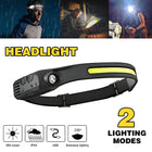 Waterproof COB Headlamp Night Buddy LED Motion Sensor Head Torch Headlight