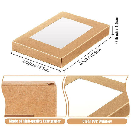 50pcs Rectangular Window Gift Paper Box Candy Biscuit Packaging Boxes