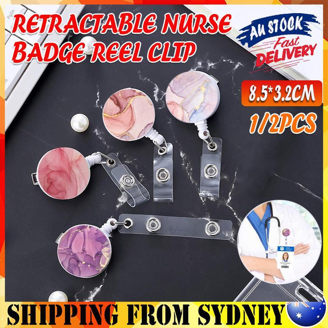 1-4X Retractable Nurse Badge Reel Clip Holder Students Doctor ID Card Holders - Aimall