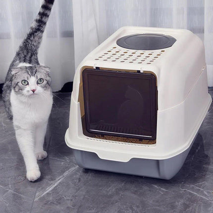 Large Detachable Enclosed Cat Litter Box Spatter-Proof Fully Enclosed Cat Toilet