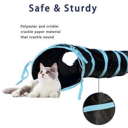 Collapsible Cat Tunnel Interactive Drill Bucket Fun Pet Toy for Cats Indoor Play
