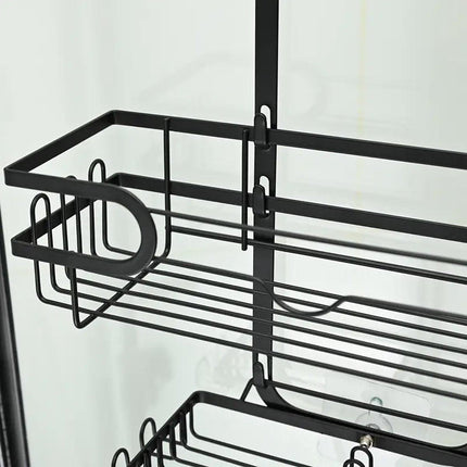 Perforation Free Toilet Bathroom Wall Shelf Household Shower Storage Organizer