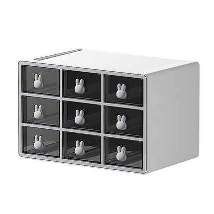 Transparent Rabbit Organizer Multi Compartment Desktop Storage Box Drawer Holder