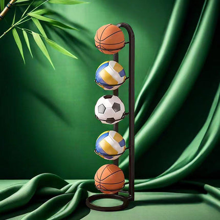 5 Tiers Basketball Storage Rack Football Sport Equipment Organizer Display Stand